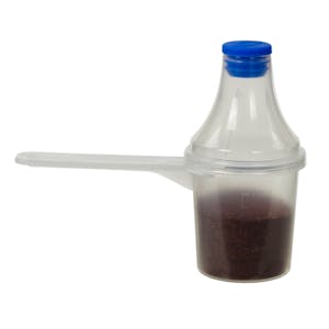 30cc Clear Polypropylene Scoop with Attached Funnel & Cap