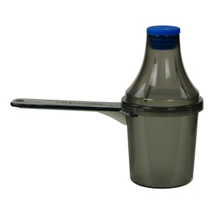 30cc Black Polypropylene Scoop with Attached Funnel & Cap