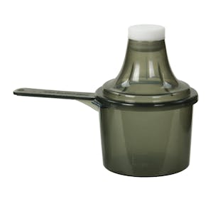 90cc Black Polypropylene Scoop with Attached Funnel & Cap
