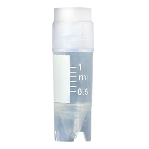 1mL CryoClear™ Vial with External Threads, Conical Bottom, Self-Standing - Case of 500