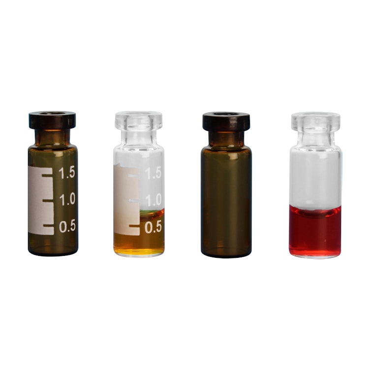2mL Amber Graduated Standard Opening Crimp Top Vials with 11mm Crimp Neck - Case of 1000 (Seals Sold Separately)