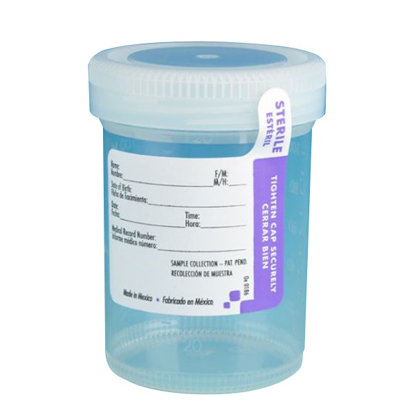 120mL Tite-Rite™ Sterile Container with 53mm Cap & Thermometer Strip - Case of 300