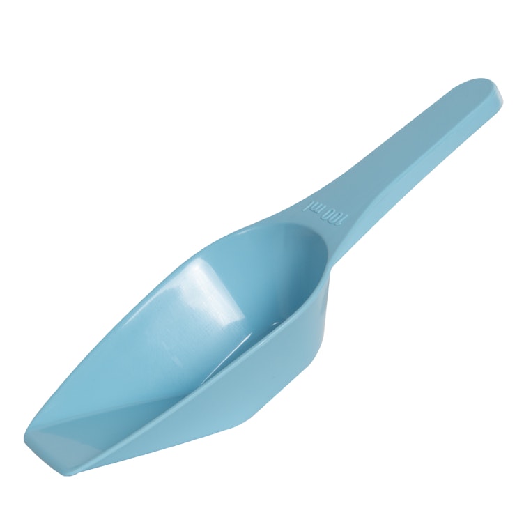 100mL Bright Blue Polypropylene Laboratory Scoops - Pack of 12