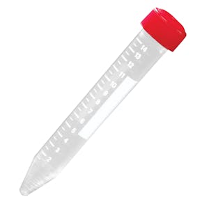 15mL Acrylic General Purpose Centrifuge Tubes with Caps - Sterile - Case of 500