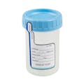 4 oz. Sterile Natural Polypropylene Specimen Cup with Blue HDPE Cap - Bulk Packed; Case of 300