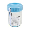 3 oz. Sterile Natural Polypropylene Specimen Cup with Blue HDPE Cap - Individually Wrapped; Case of 100