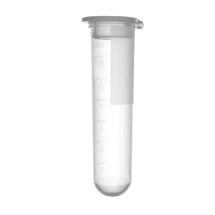 7mL Round Bottom Centrifuge Tubes with Attached Snap Caps, Graduations & Frosted Marking Area - Case of 1000