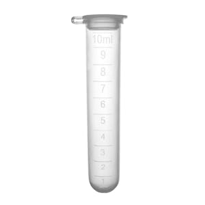 10mL Round Bottom Centrifuge Tubes with Attached Snap Caps & Graduations - Case of 1000