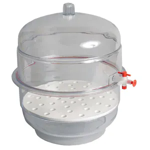 6" Clear Polycarbonate Vacuum Desiccator with Clear Base - 0.15 cu. ft.