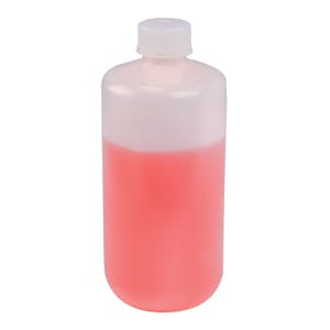 250mL Narrow Mouth Natural HDPE Reagent Bottles with 24/415 Caps - Pack of 12