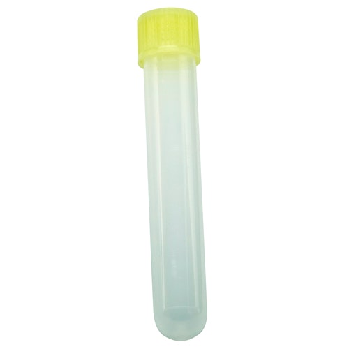 15mL Kartell® Polypropylene Test Tube with Yellow Screw Closure - Case of 100