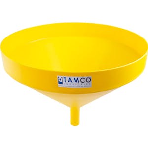 21-1/4" Top Diameter Yellow Tamco® Funnel with 1-3/4" OD Spout