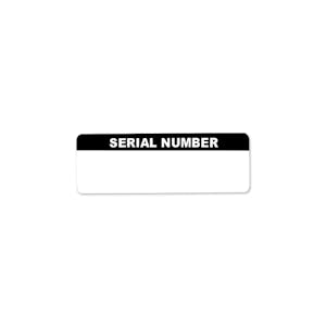 "Serial Number" with Write-On Block Rectangular Water-Resistant Polypropylene Write-On Label - 3" x 1"