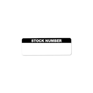 "Stock Number" with Write-On Block Rectangular Water-Resistant Polypropylene Write-On Label - 3" x 1"