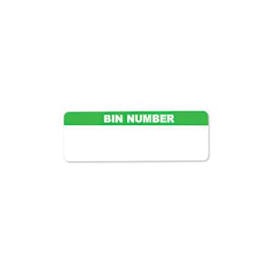 "Bin Number" with Write-On Block Rectangular Water-Resistant Polypropylene Write-On Label - 3" x 1"