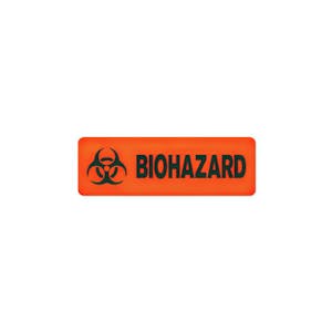 "Biohazard" Rectangular Water-Resistant Polypropylene Label - 3" x 1"