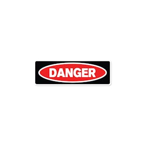 "Danger" Rectangular Water-Resistant Polypropylene Label - 3" x 1"