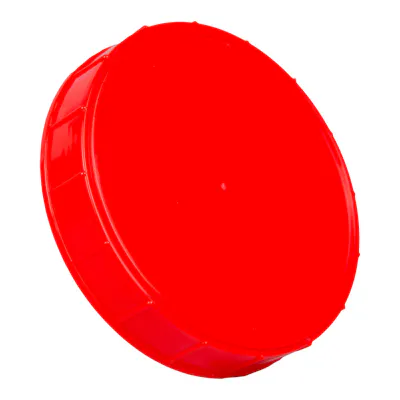 120mm Red Polypropylene Coarse Ribbed Lid