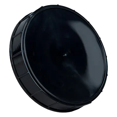 120mm Black Polypropylene Coarse Ribbed Lid