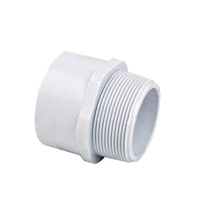 1/2" Schedule 40 White PVC MIPT x Socket Male Adapter
