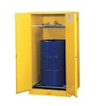 55 Gallon Manual-Close Justrite® Sure-Grip® EX Single Vertical Drum Cabinet with Roller Assembly
