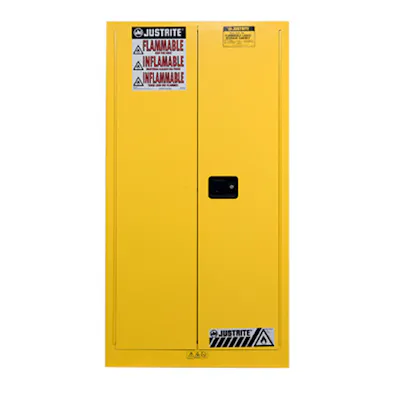 55 Gallon Manual-Close Justrite® Sure-Grip® EX Single Vertical Drum Cabinet