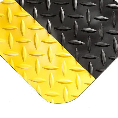 3' x 5' Black & Yellow Diamond-Plate Anti-Fatigue Mat
