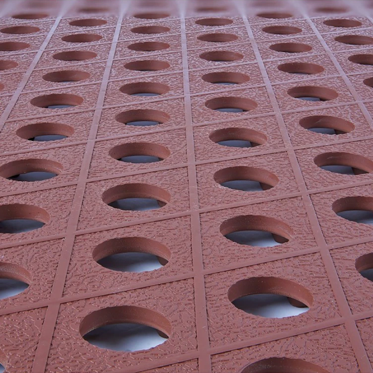 3' L x 2-1/2' W Terra Cotta Food Production Anti-Fatigue Mat