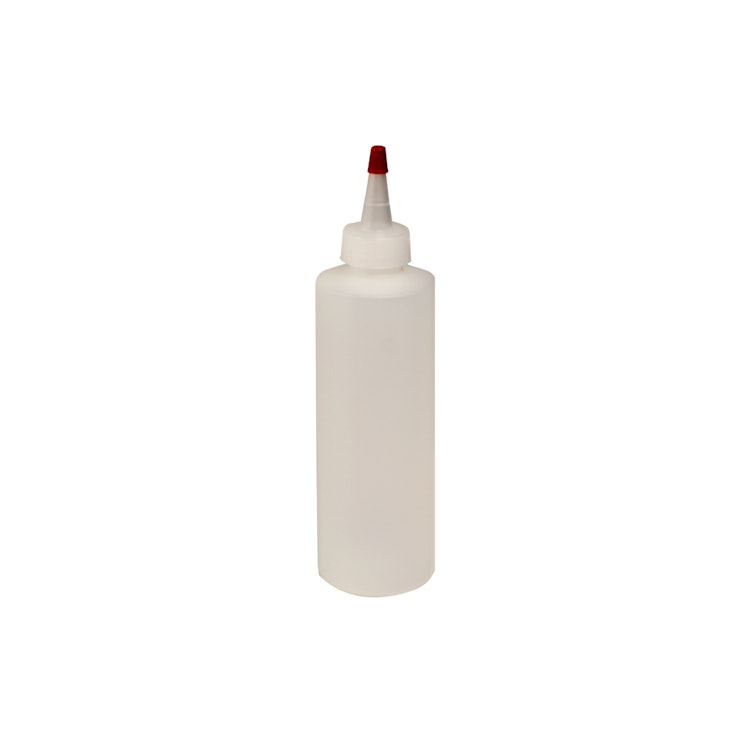 8 oz. Natural HDPE Cylindrical Sample Bottle with 24/410 Natural Yorker Dispensing Cap