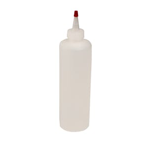 16 oz. Natural HDPE Cylindrical Sample Bottle with 28/410 Natural Yorker Dispensing Cap