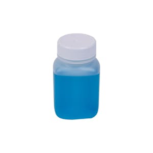 2 oz. Natural HDPE Wide Mouth Oblong Bottle with 33/400 White Ribbed Cap with F217 Liner