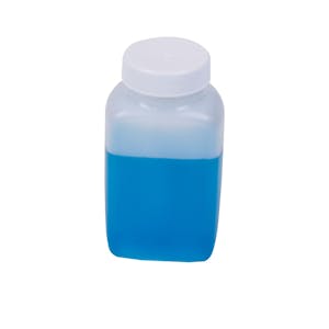 4 oz. Natural HDPE Wide Mouth Oblong Bottle with 38/400 White Ribbed Cap with F217 Liner