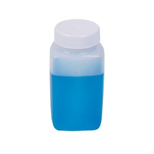 5 oz. Natural HDPE Wide Mouth Oblong Bottle with 38/400 White Ribbed Cap with F217 Liner