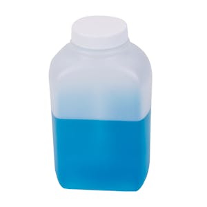 16 oz. Natural HDPE Wide Mouth Oblong Bottle with 43/400 White Ribbed Cap with F217 Liner