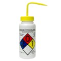 500mL (16 oz.) Scienceware® Sodium Hypochlorite Wide Mouth Safety-Labeled Wash Bottle with Yellow Dispensing Nozzle