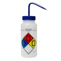 500mL (16 oz.) Scienceware® Water Wide Mouth Safety-Labeled Wash Bottle with Blue Dispensing Nozzle