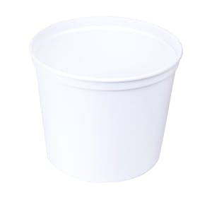 64 oz. White HDPE Container - 6.15" Dia. x 5.75" Hgt. (Lid Sold Separately)