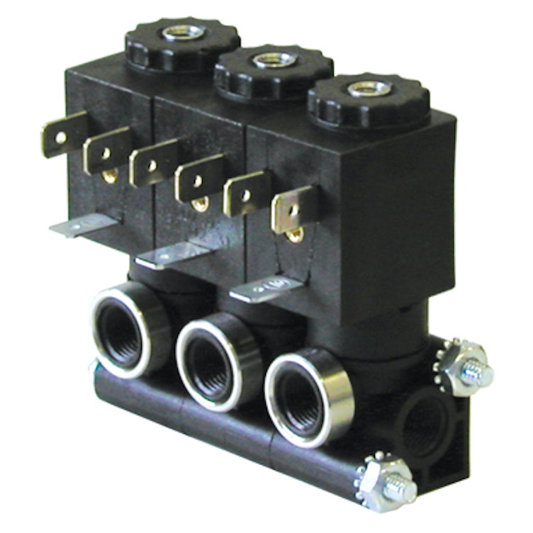1.5mm 2-Way Spaded Stackable Composite Solenoid Valve with 120 VAC