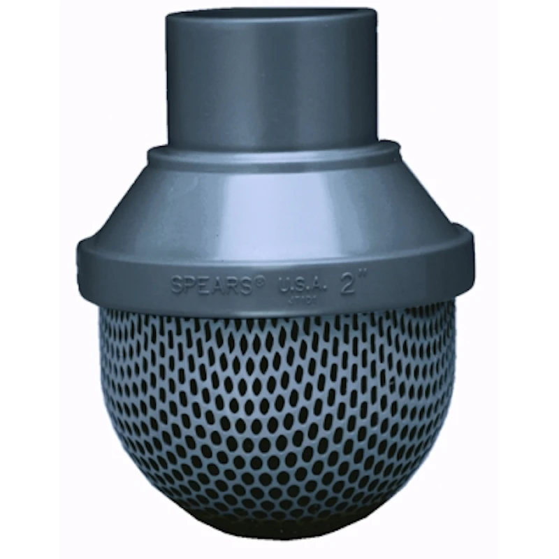 1" Spigot PVC Standard Foot Valve Screen