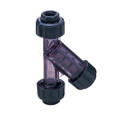 3/4" Clear PVC Socket / Threaded Sediment Strainer