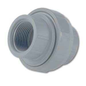 1-1/2" FPT Light Gray Schedule 80 CPVC Threaded Union with FPM Seals