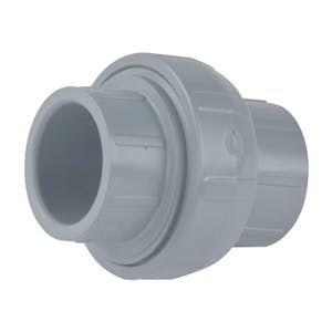 1-1/2" Light Gray Schedule 80 CPVC Socket Union with FPM Seals