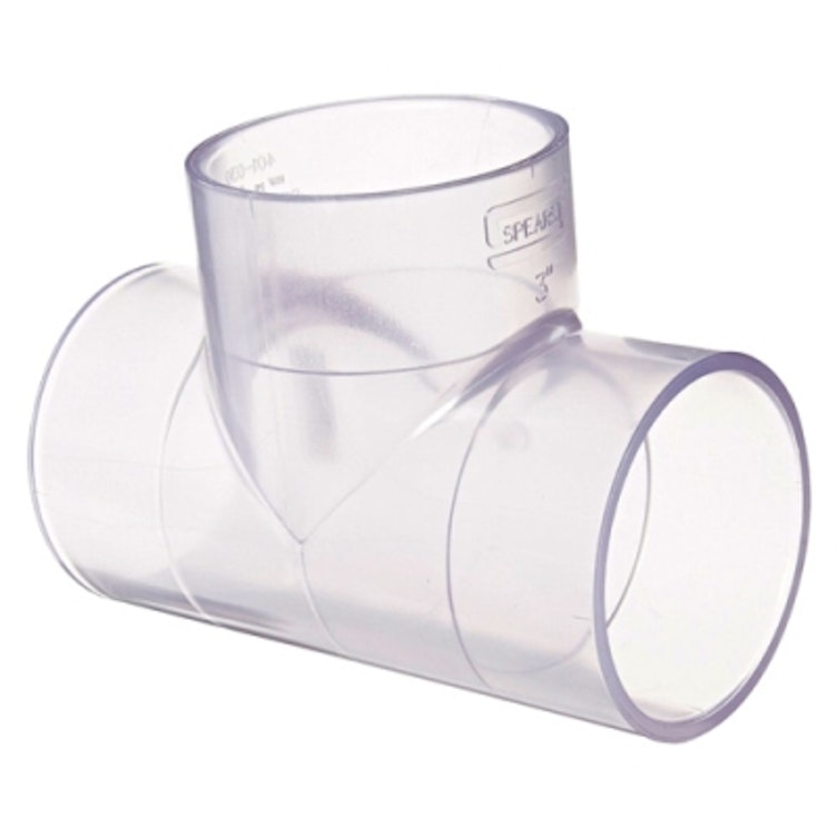8" Clear Schedule 40 PVC Tee