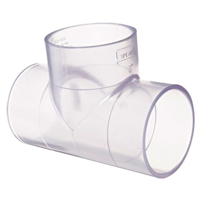 6" Clear Schedule 40 PVC Tee