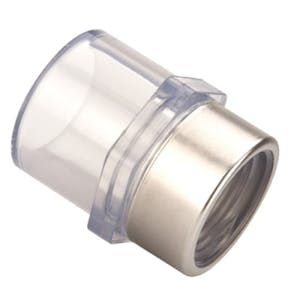 1/4" Clear Schedule 40 PVC Adapter FPT x Slip