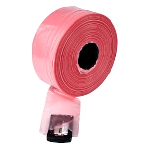4 mil 12" x 750' Antistatic Pink Poly Lay - Flat Tubing
