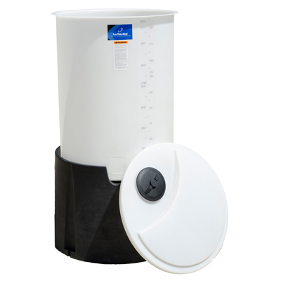 200 Gallon Natural Open-Top Vertical Batch Tank with Bolt On Cover