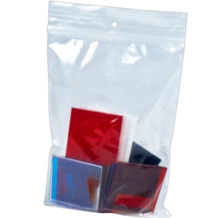 3" x 5" x 2 mil Reclosable Bags with Hang Hole