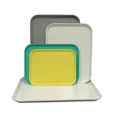 18" L x 14" W x 1" Hgt. White Fiberglass Tray