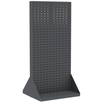 Double Sided Steel Rack with Louvered Panels 35-3/4" L x 32" W x 75-1/8" Hgt. (Bins Not Included)